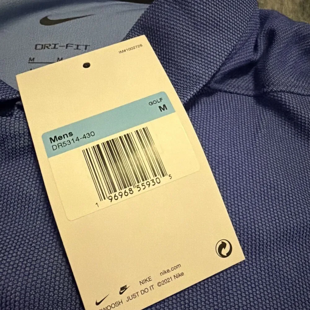 Medium Nike Tiger Woods TW Polo Mens Golf Shirt Dri Fit DR5314-430
